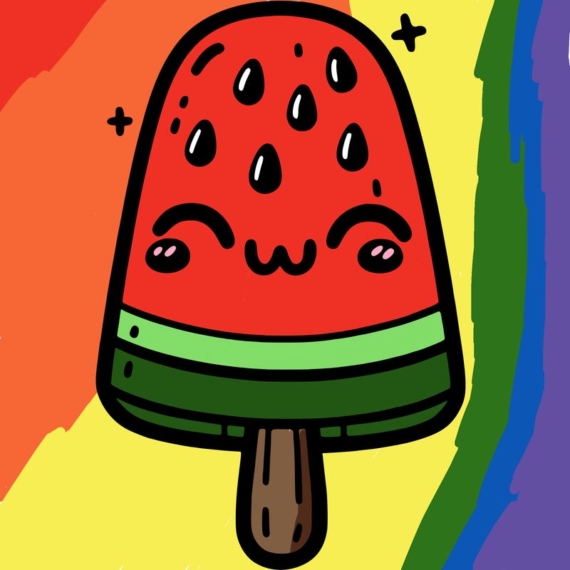 cute watermelon popsicle