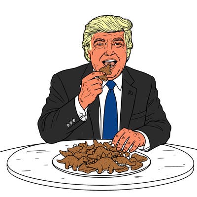 donald trump eating dino nuggets