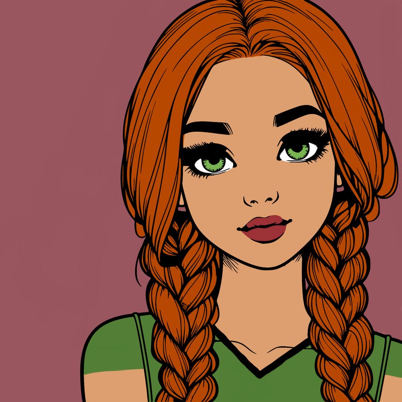 realistic girl with braids