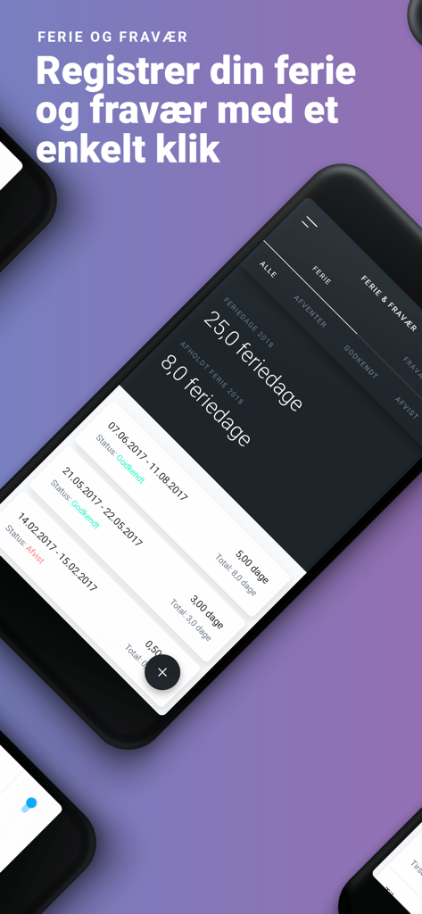 Zenegy Payroll - Zenegy Payroll app interface for tracking vacation days and managing absence requests