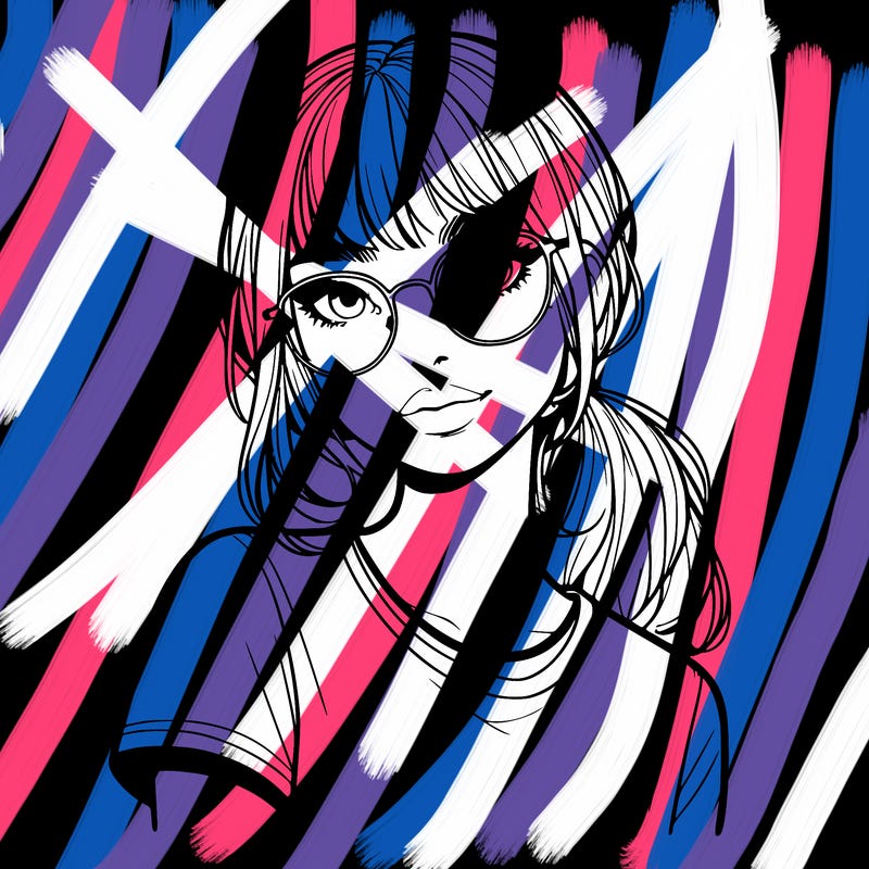 realistic girl with freckles and clear glasses