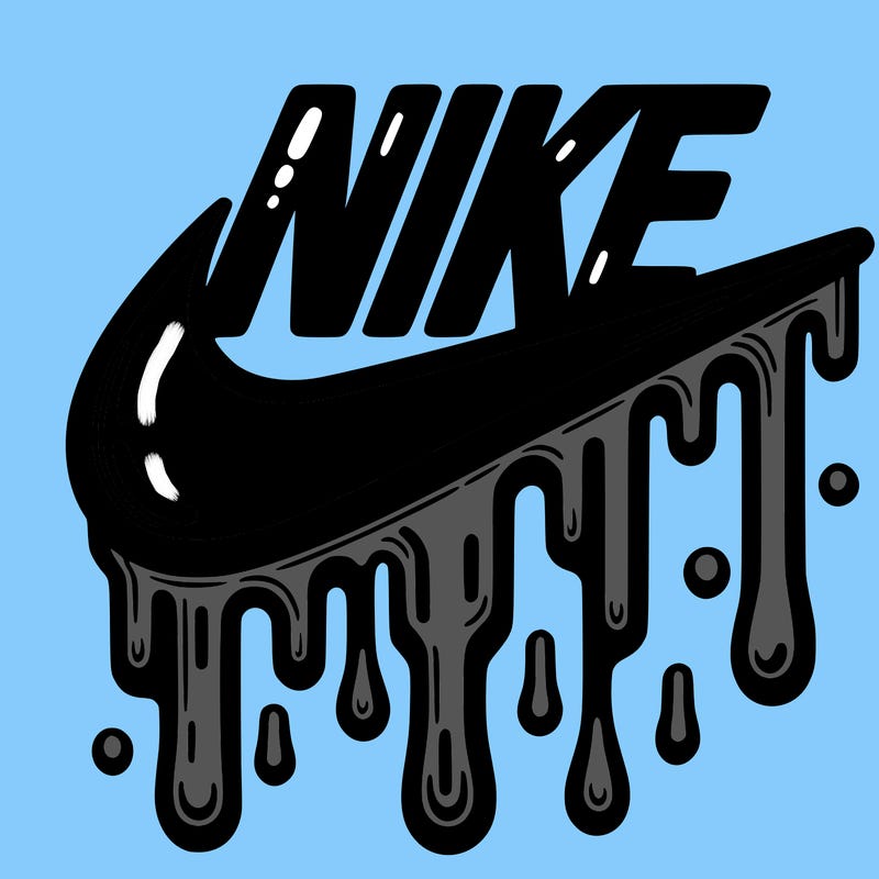 dripping nike logo