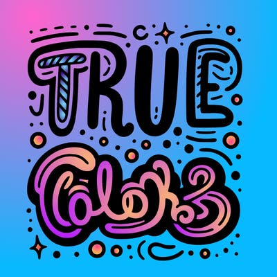 "true colors" written