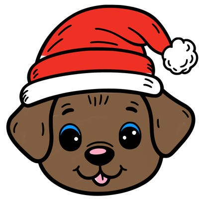 dog with a santa hat