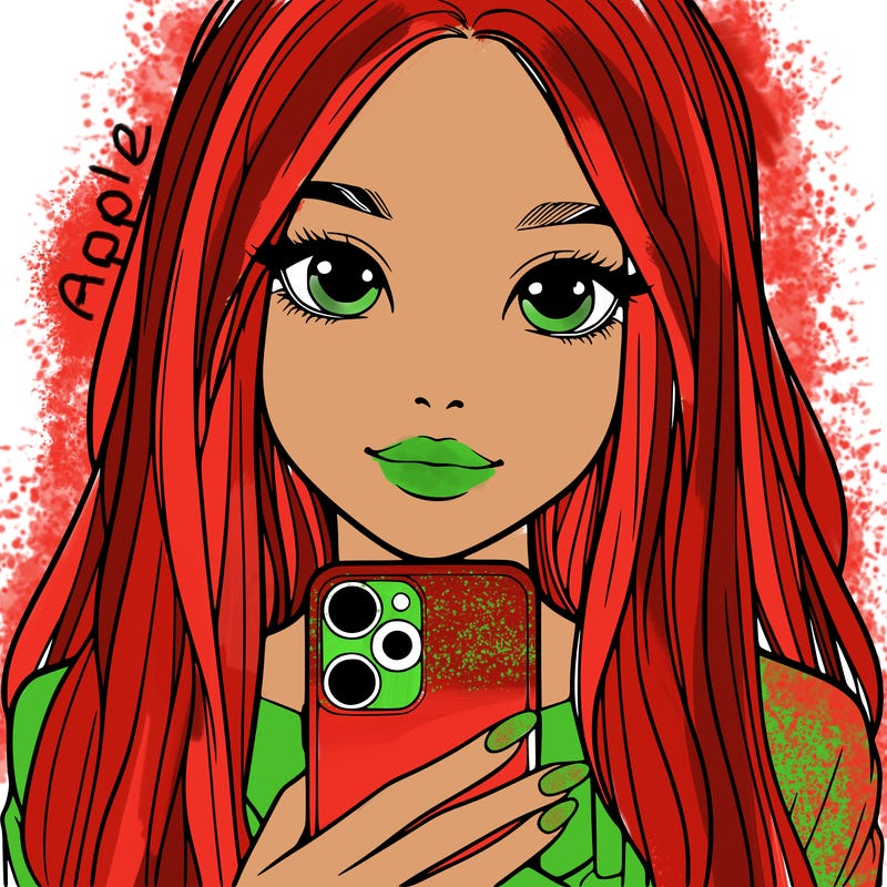 realistic girl with a phone