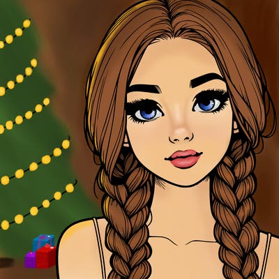 realistic girl with braids