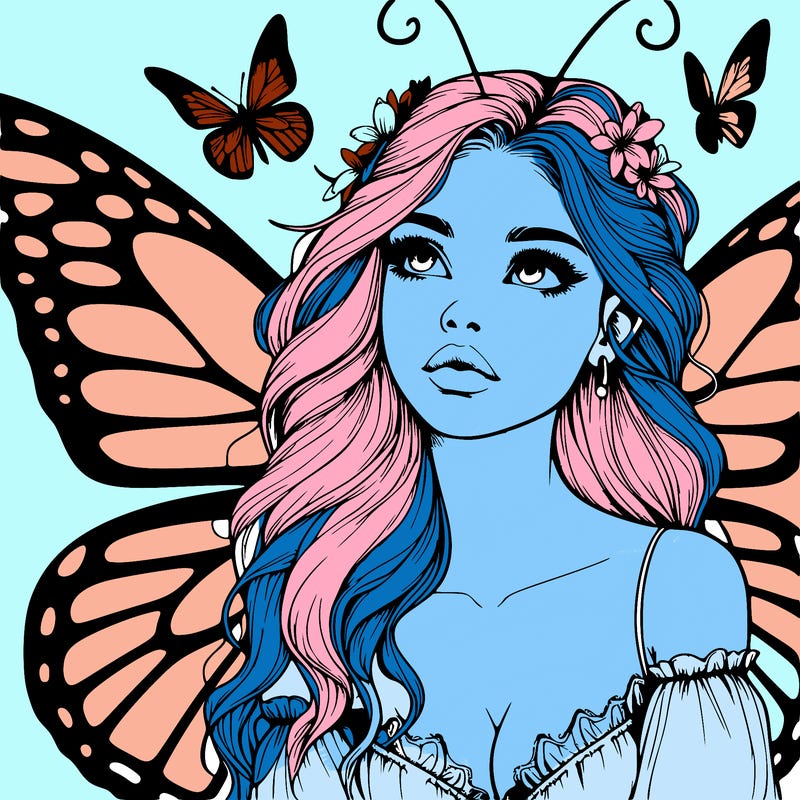 butterfly fairy realistic girl