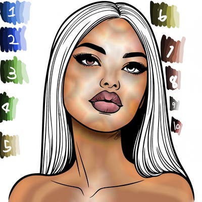 realistic woman with full lips