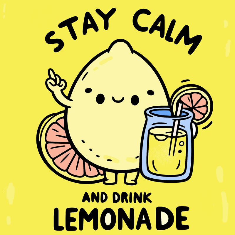 stay calm and drink lemonade