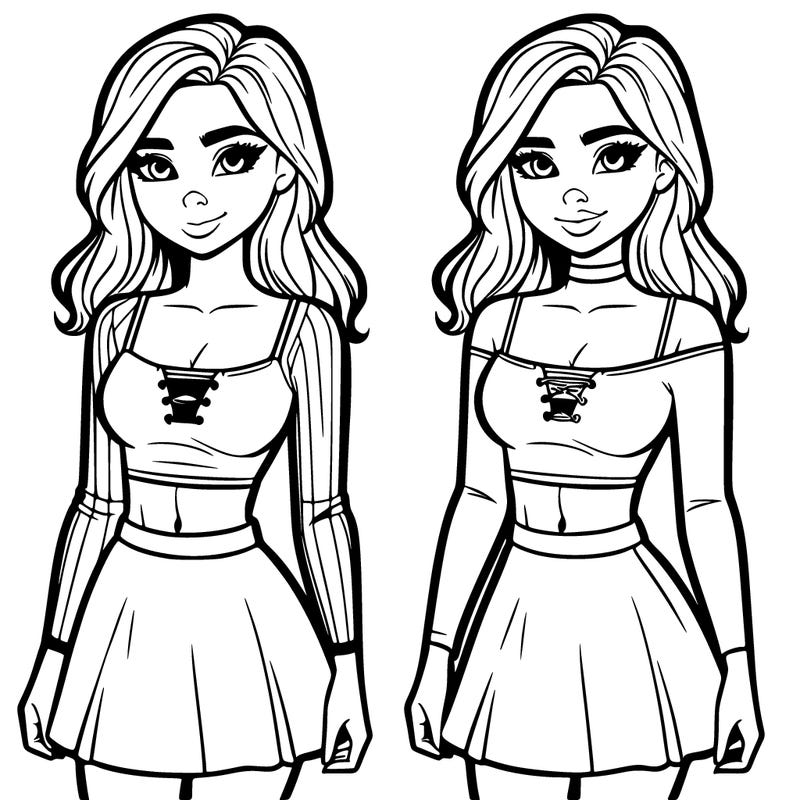 a hot girl wearing a crop top and a skirt