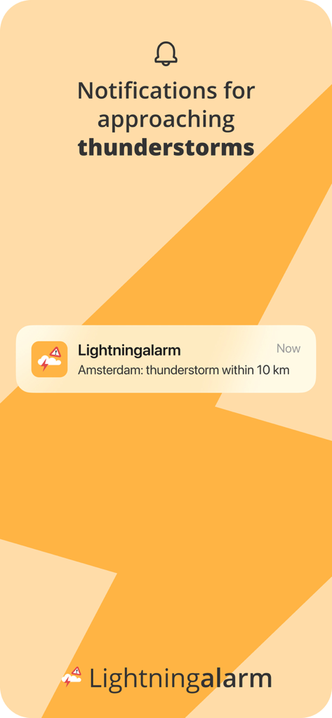 Lightning Alarm app push notification for approaching thunderstorms
