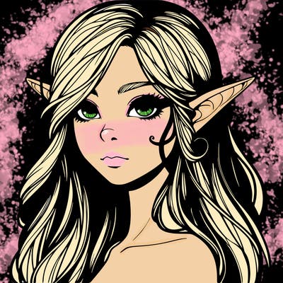 elf girl realistic dark fantasy