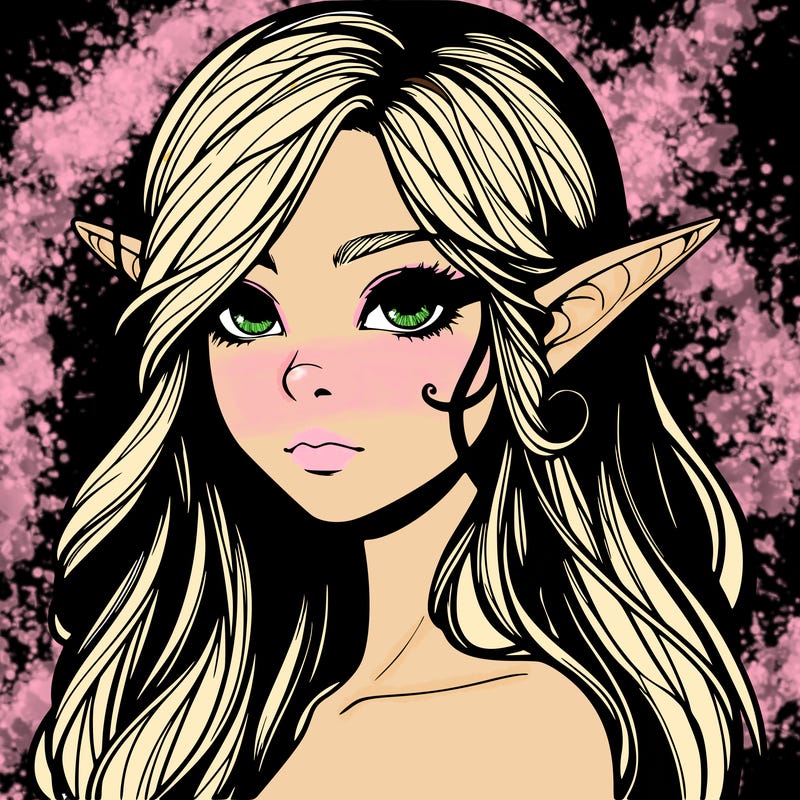 elf girl realistic dark fantasy