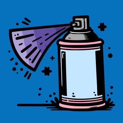 a spray can drawing graffiti