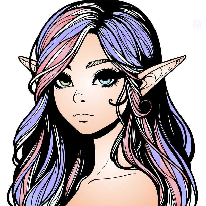 elf girl realistic dark fantasy