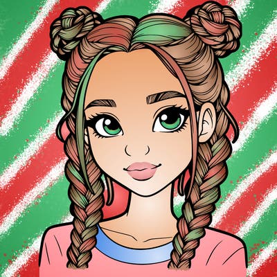 realistic girl with braids