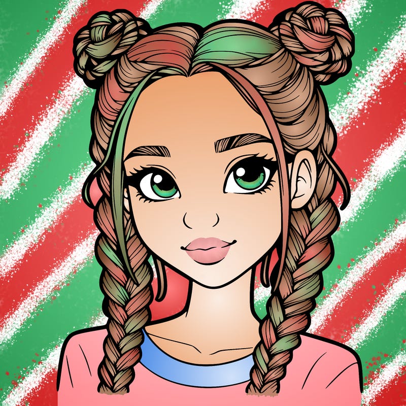 realistic girl with braids