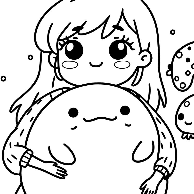 a girl holding a blobfish
