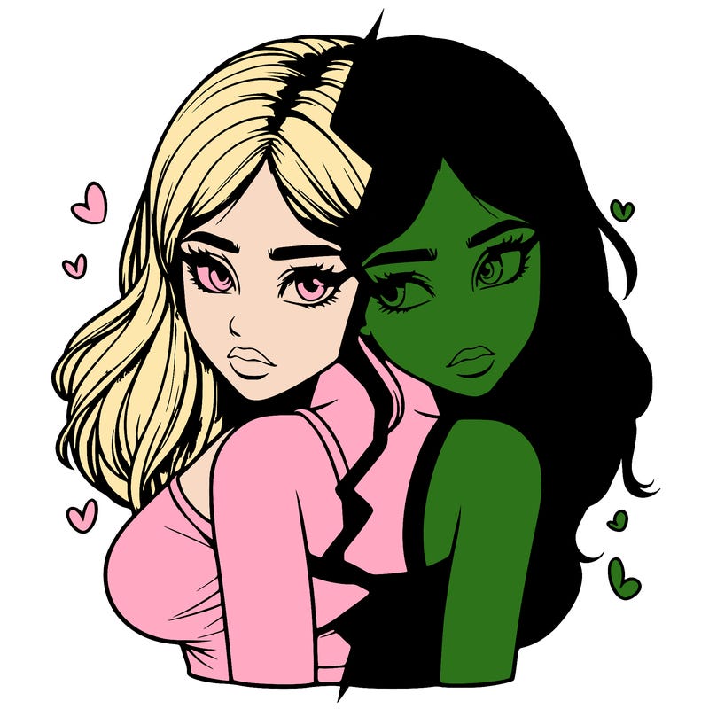 realistic girl split