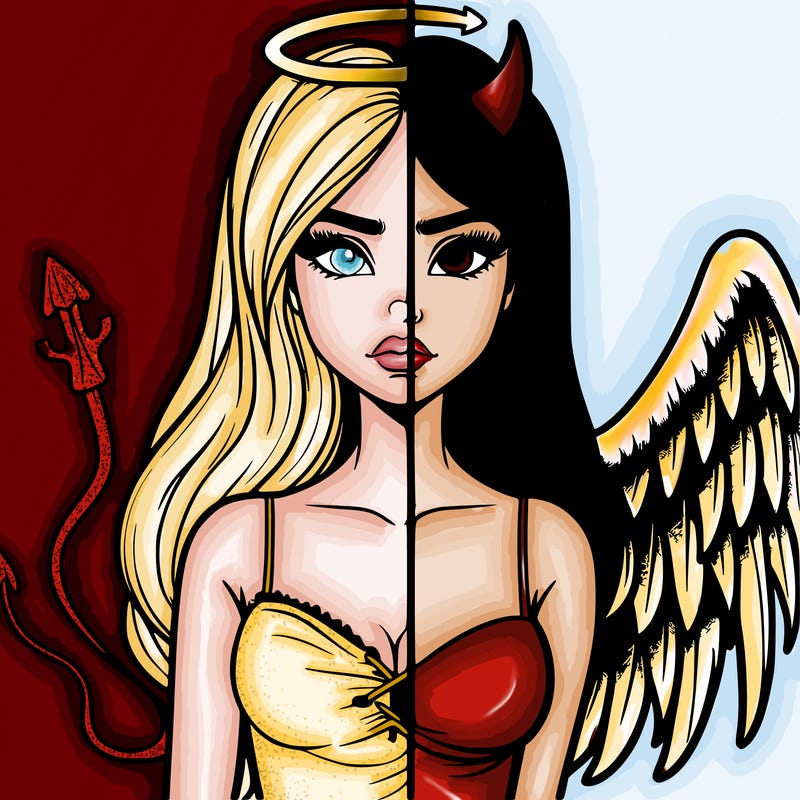 devil vs angel realistic girl