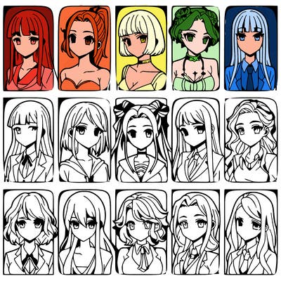 girls that look diffrent anime