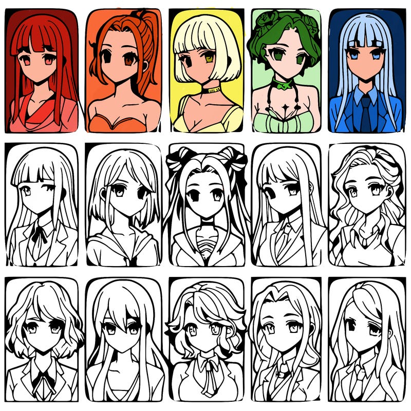 girls that look diffrent anime