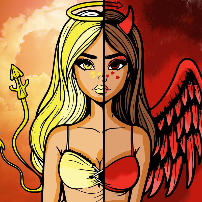 devil vs angel realistic girl