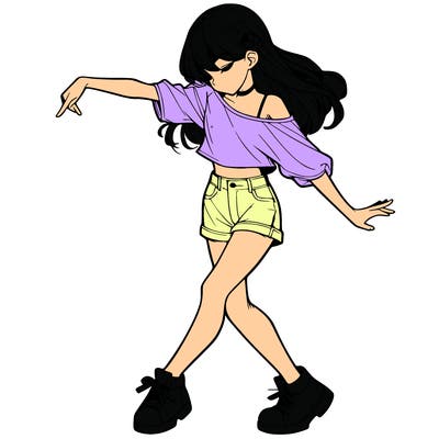 realistic girl danceing
