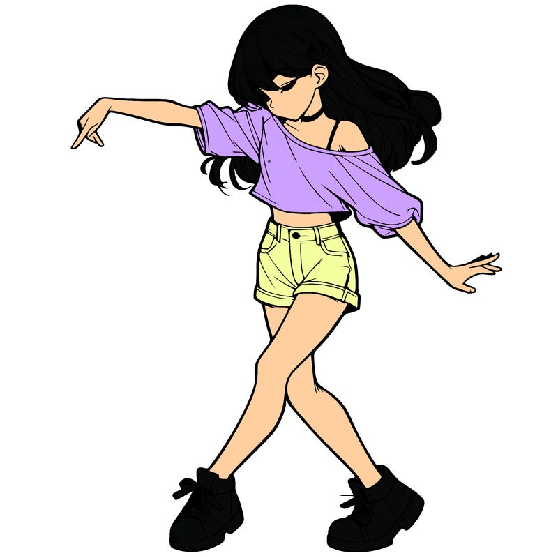 realistic girl danceing