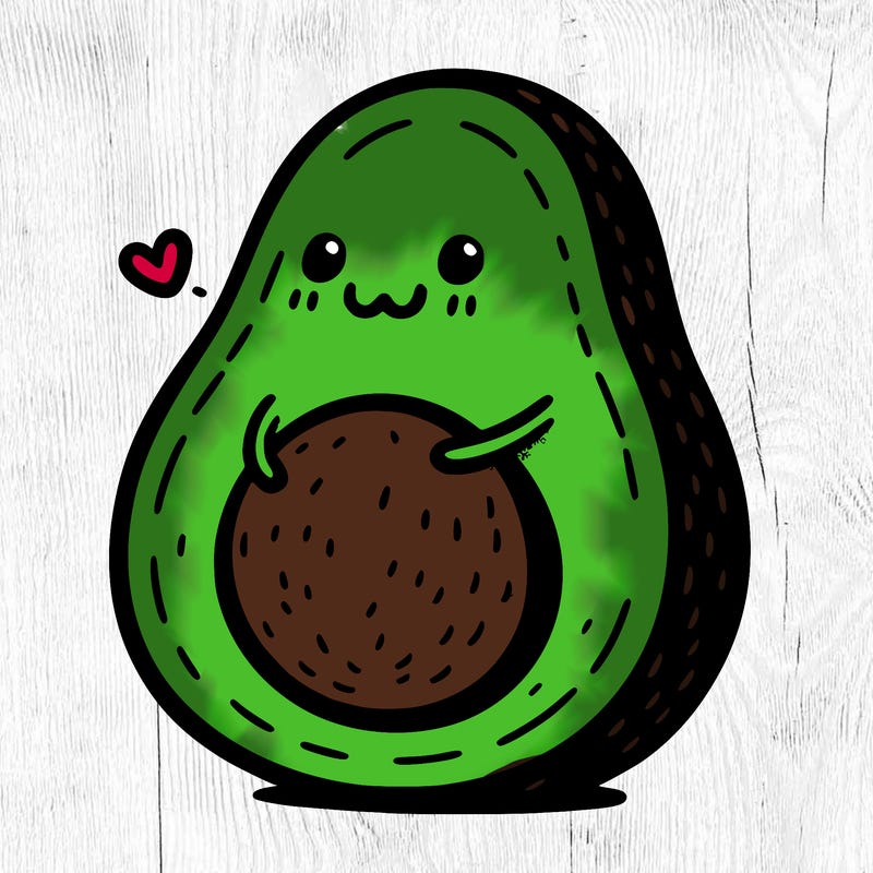 an avocado hugging an avocado