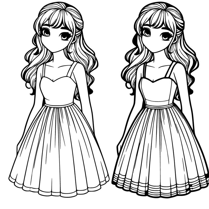 realistic girl in dress