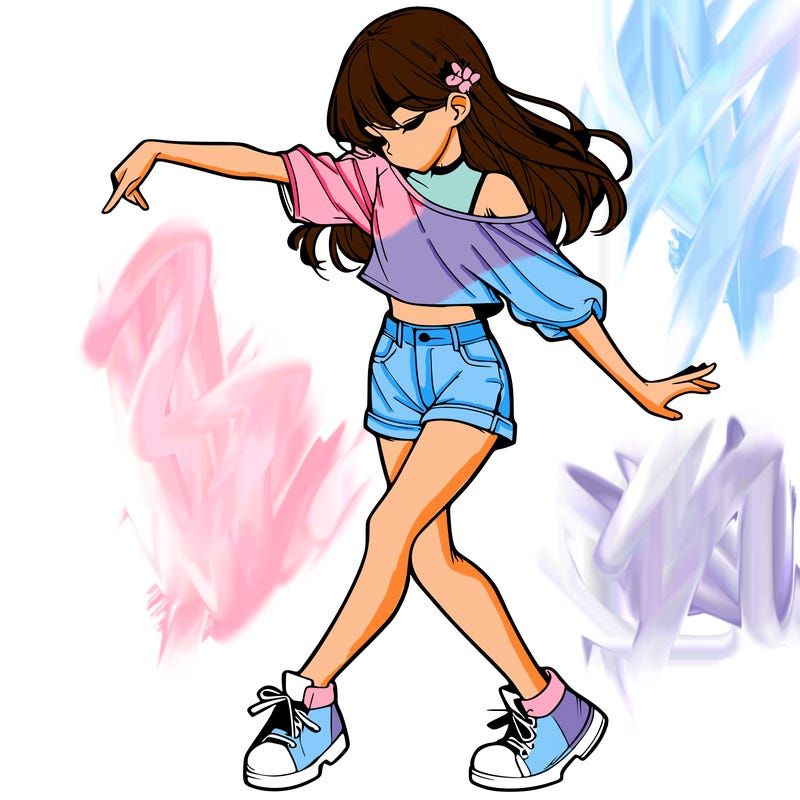 realistic girl danceing