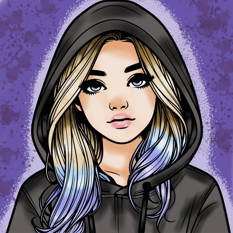 realistic girl with a hoodie