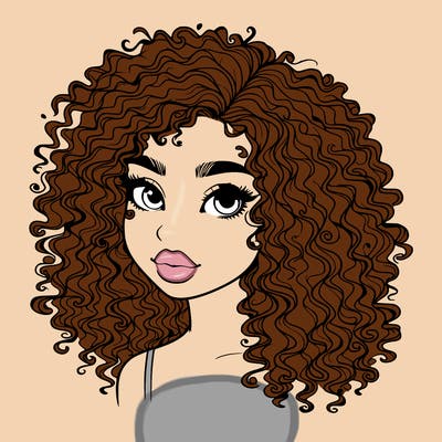 girl with curly hair realistic