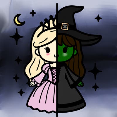 split princess and witch