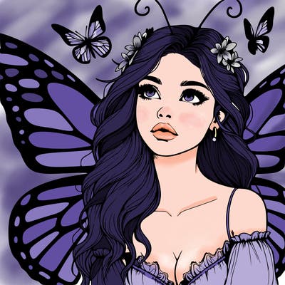butterfly fairy realistic girl