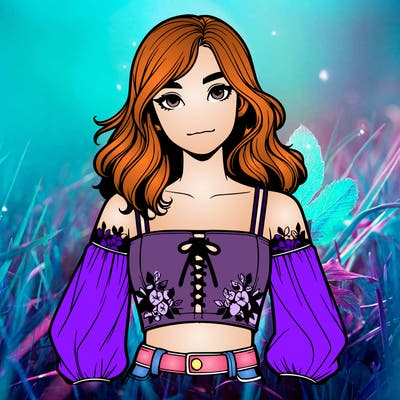 realistic girl with crop top