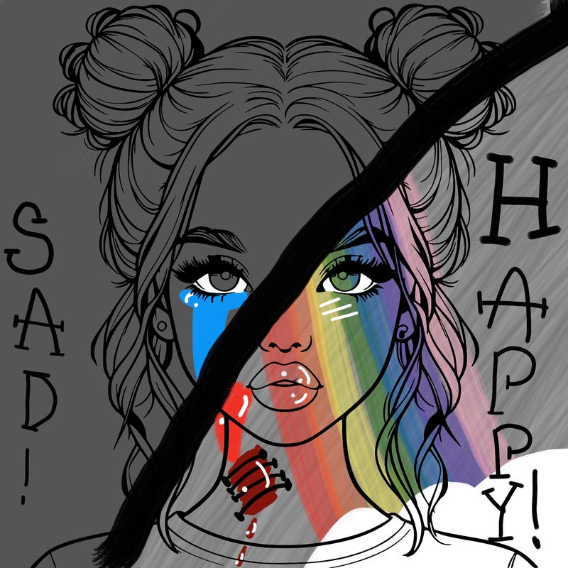 realistic girl with two buns in hair and lips