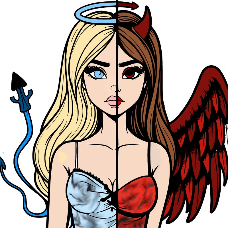 devil vs angel realistic girl