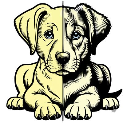 realistic dog split picture