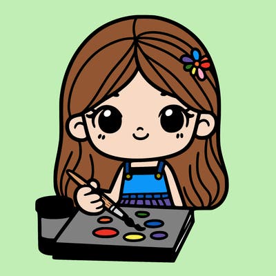 a girl painting