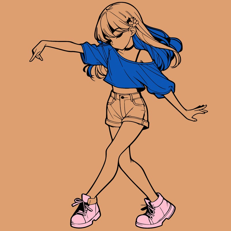 realistic girl danceing