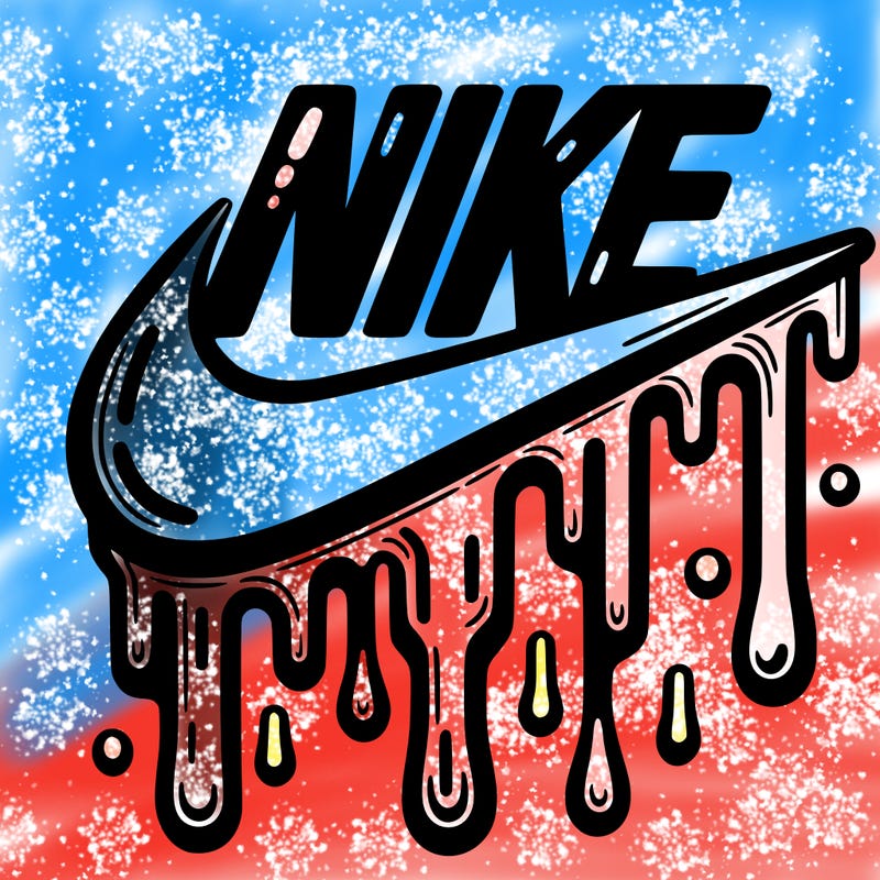 dripping nike logo