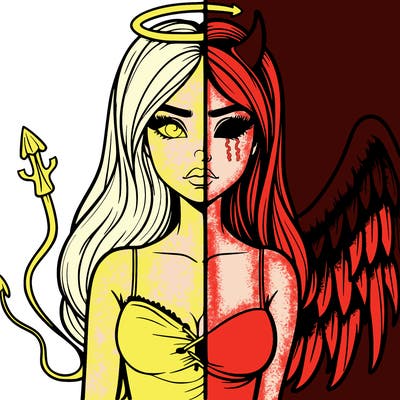devil vs angel realistic girl