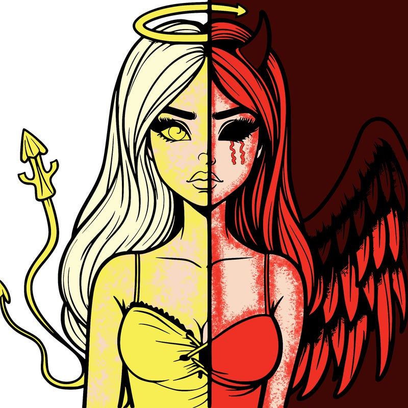 devil vs angel realistic girl
