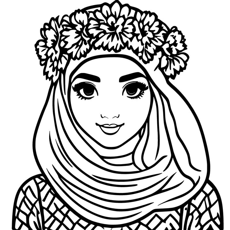muslim girl with flower crown