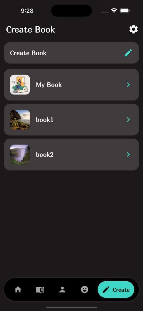 Animeflix - The custom book creation screen in the Animeflix app showing a list of organized anime folders