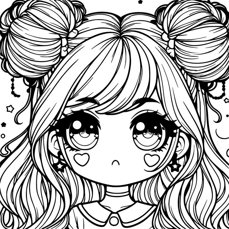 pretty girl with space buns