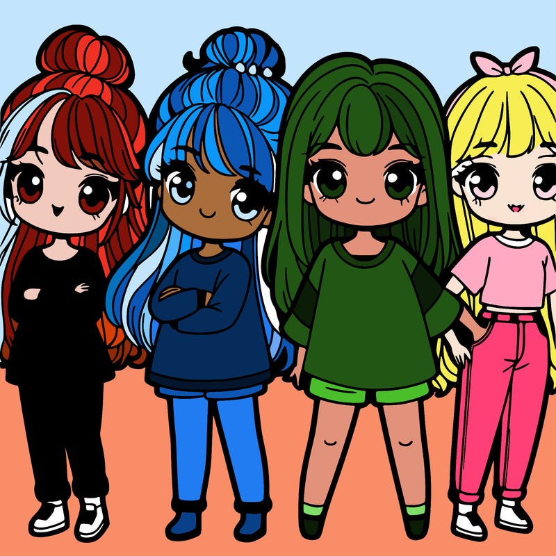 4 girls