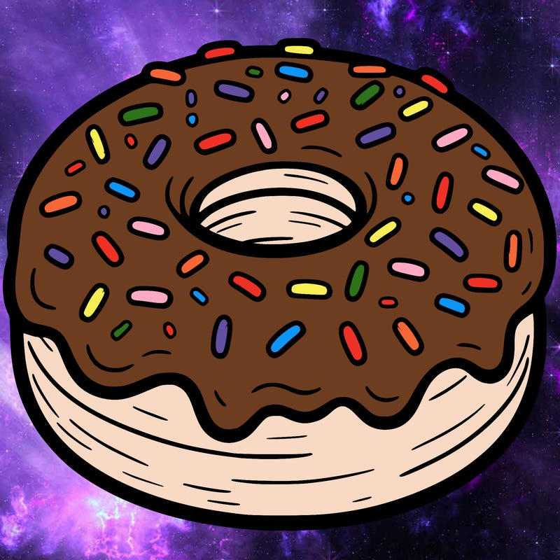 a donut with sprinkles.